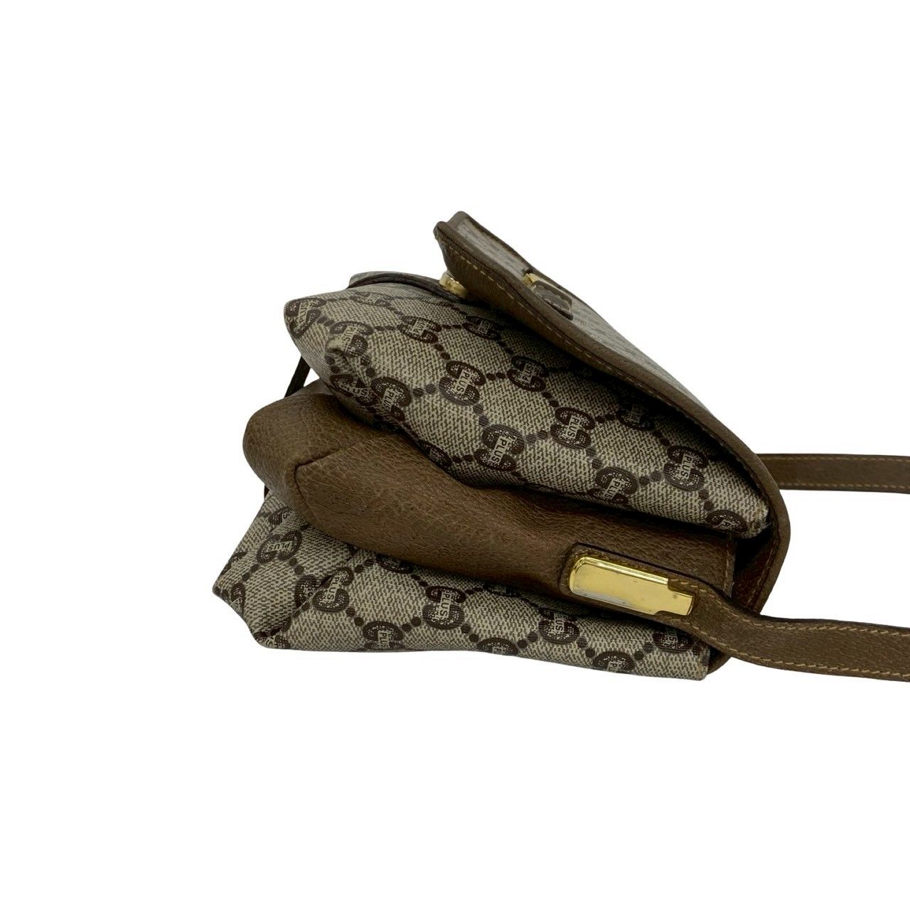 Gucci With Plus Logo All Over Pattern Leather Mini Shoulder Bag Pochette Brown — view 6
