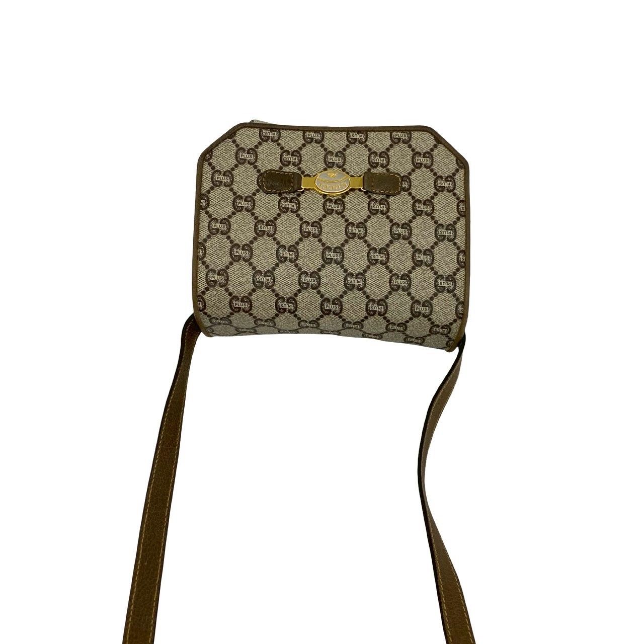 Gucci With Plus Logo All Over Pattern Leather Mini Shoulder Bag Pochette Brown — view 4