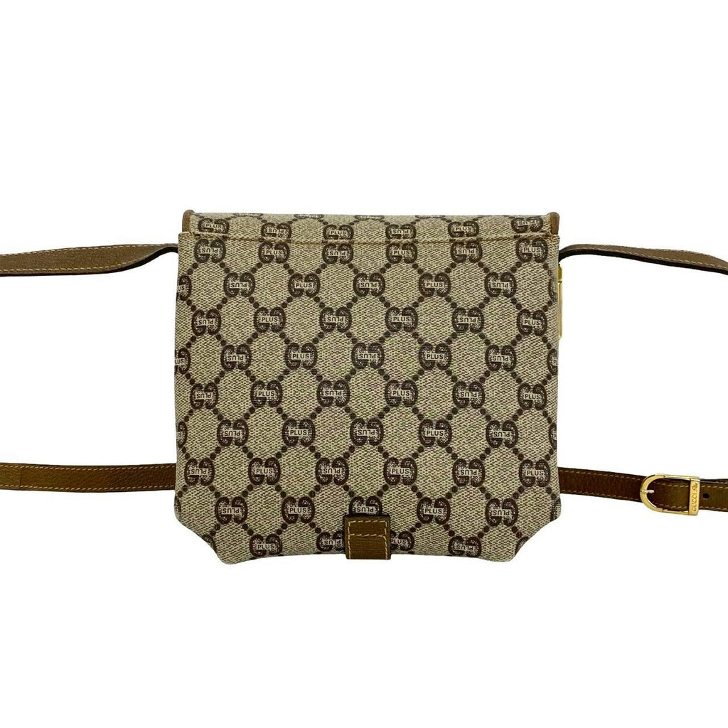 Gucci With Plus Logo All Over Pattern Leather Mini Shoulder Bag Pochette Brown — view 3