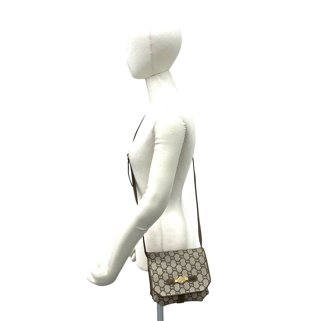 Gucci With Plus Logo All Over Pattern Leather Mini Shoulder Bag Pochette Brown — view 2