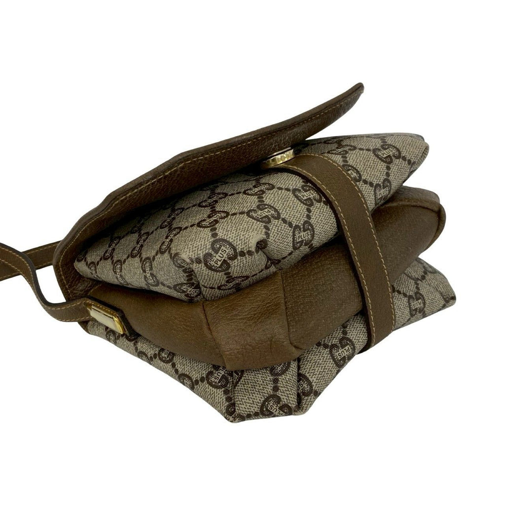 Gucci With Plus Logo All Over Pattern Leather Mini Shoulder Bag Pochette Brown — view 7