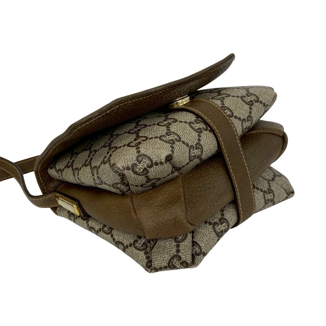 Gucci With Plus Logo All Over Pattern Leather Mini Shoulder Bag Pochette Brown — view 7