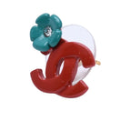 Chanel CC Logo Earrings 04 Rhinestone Flower — view 2