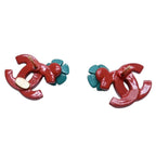 Chanel CC Logo Earrings 04 Rhinestone Flower — view 5