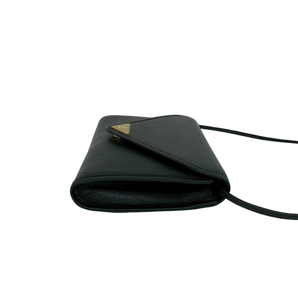 Saint Laurent YSL Logo Leather Shoulder Bag Pochette Crossbody Black — view 6
