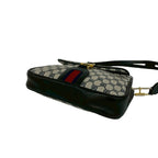 Gucci Vintage Sherry Line GG Logo Pattern Leather Shoulder Bag Pochette Navy — view 8