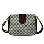 Gucci Vintage Sherry Line GG Logo Pattern Leather Shoulder Bag Pochette Navy — view 3