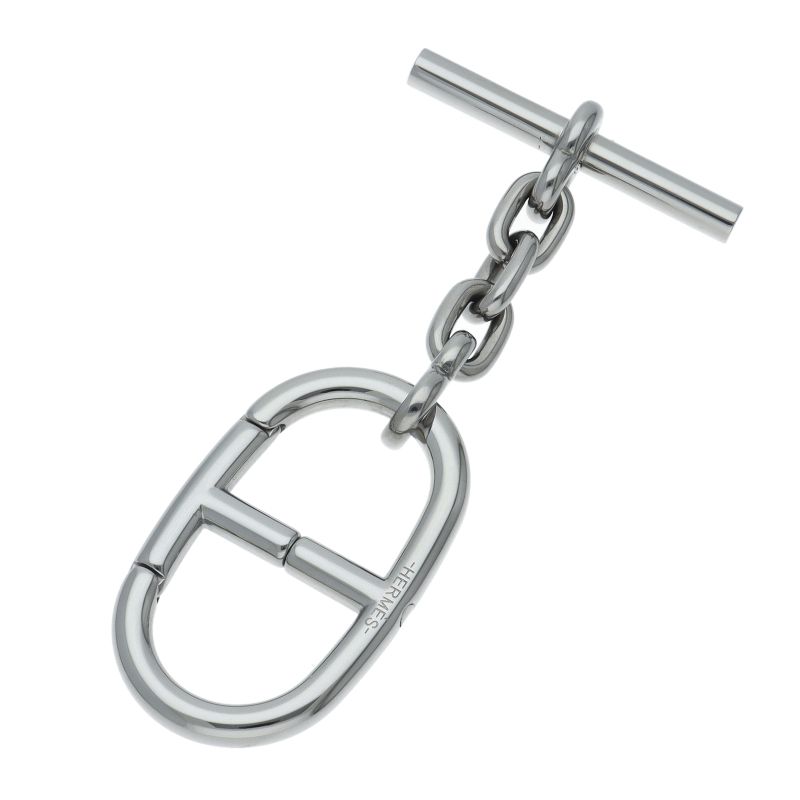Hermes Chaine D'ancre Key Ring Metal Silver