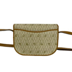 Dior Vintage Honeycomb Pattern Logo Leather Mini Shoulder Bag Pochette Brown — view 3