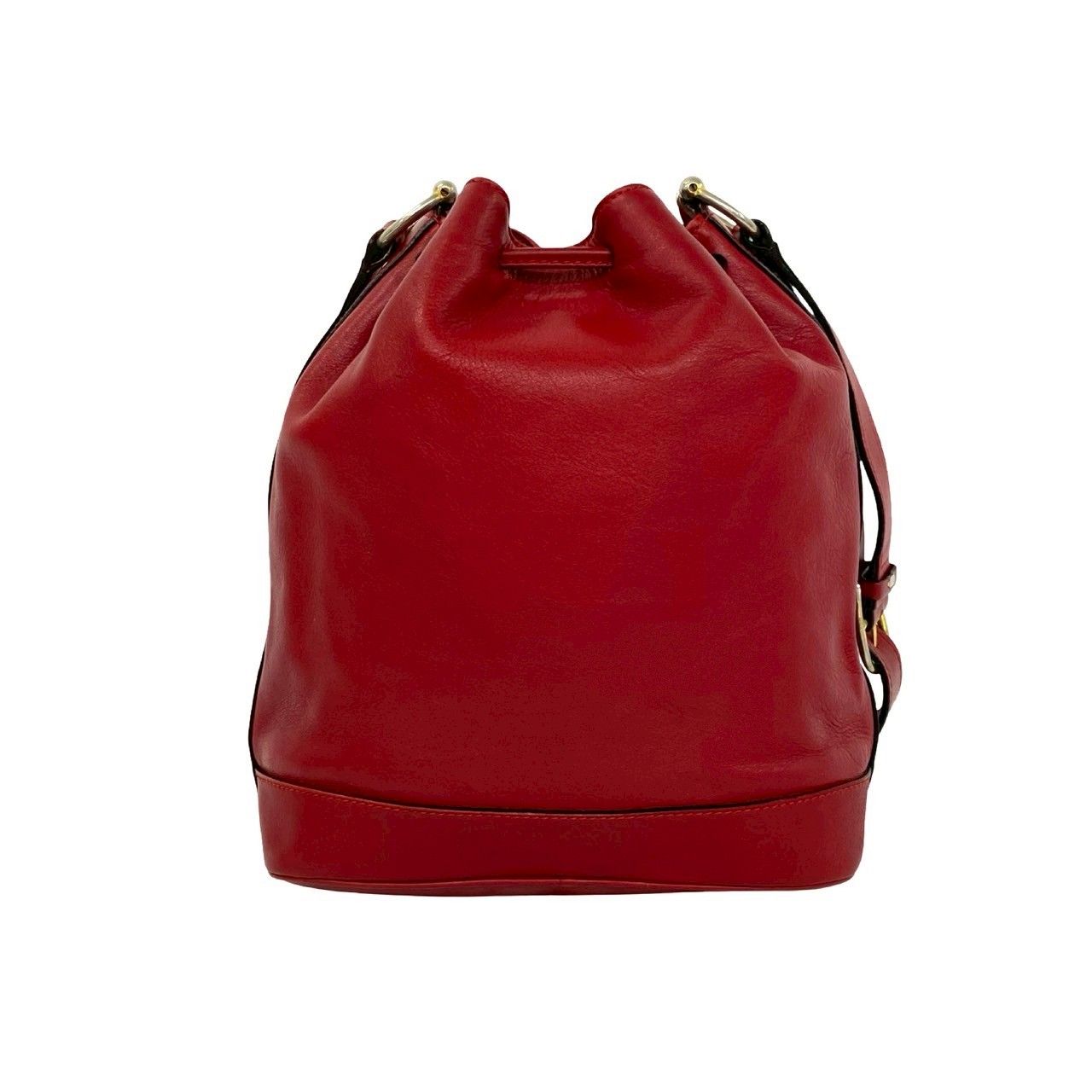 Celine Vintage Ring Logo Leather Shoulder Bag Tote Drawstring — view 3