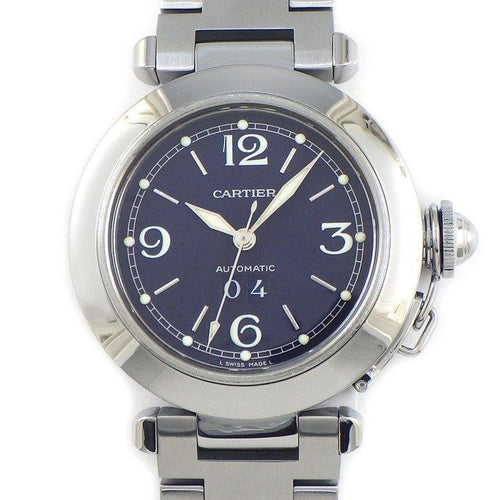Cartier Watch Pasha C Big Date Blue Dial Luminous Hand Index SS Automatic