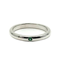 Tiffany & Co Elsa Peretti Stacking Band Ring 925 Sterling Silver Emerald