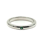 Tiffany & Co Elsa Peretti Stacking Band Ring 925 Sterling Silver Emerald