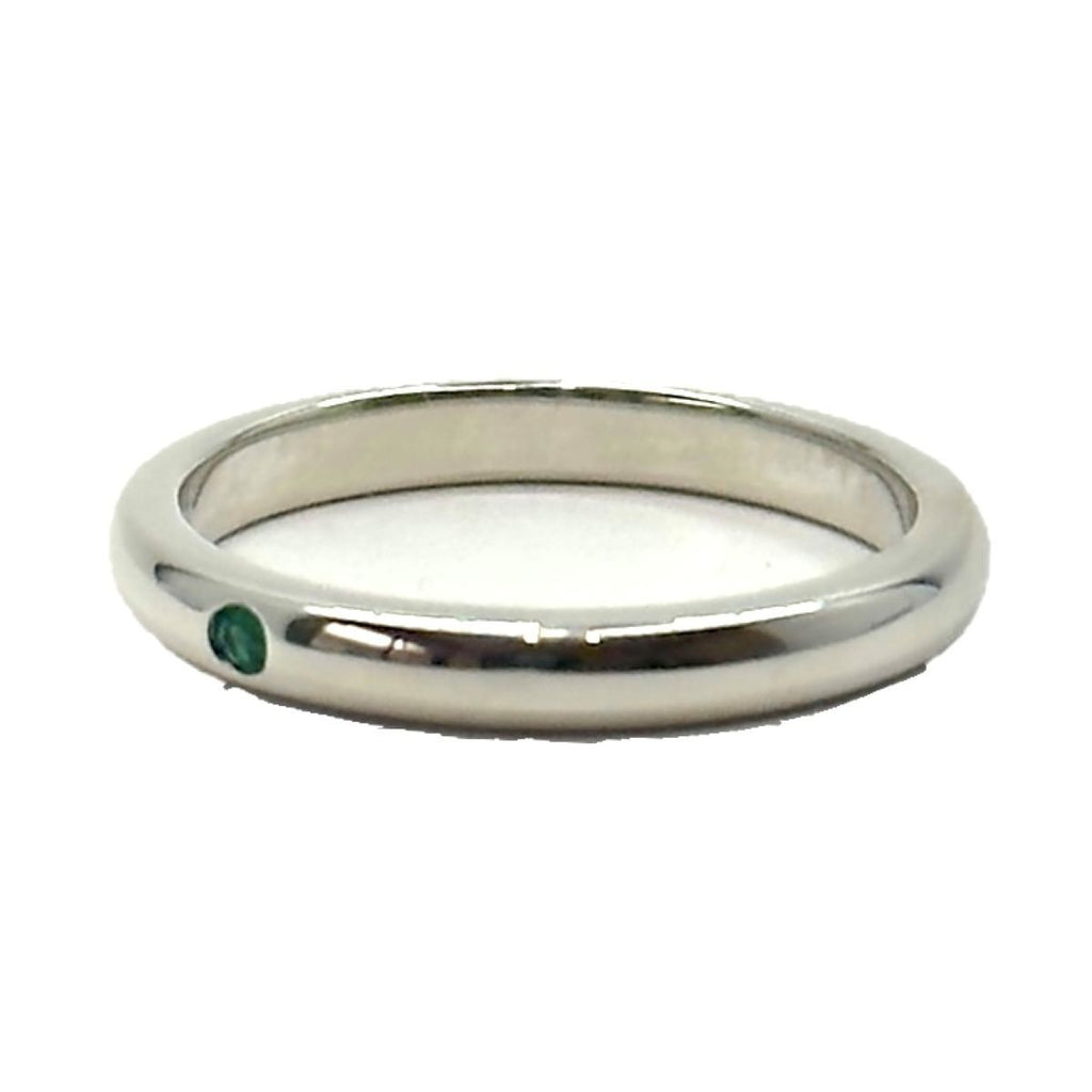 Tiffany & Co Elsa Peretti Stacking Band Ring 925 Sterling Silver Emerald — view 2