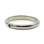Tiffany & Co Elsa Peretti Stacking Band Ring 925 Sterling Silver Emerald — view 2