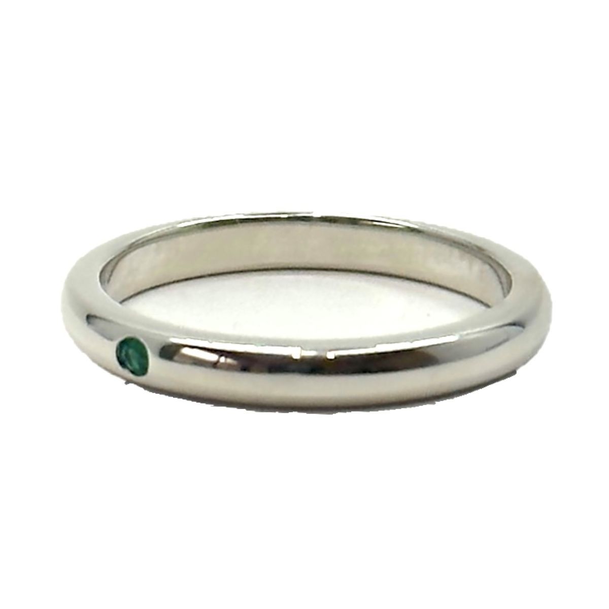 Tiffany & Co Elsa Peretti Stacking Band Ring 925 Sterling Silver Emerald — view 2