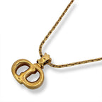 Dior Rhinestone CD Logo Necklace — view 3