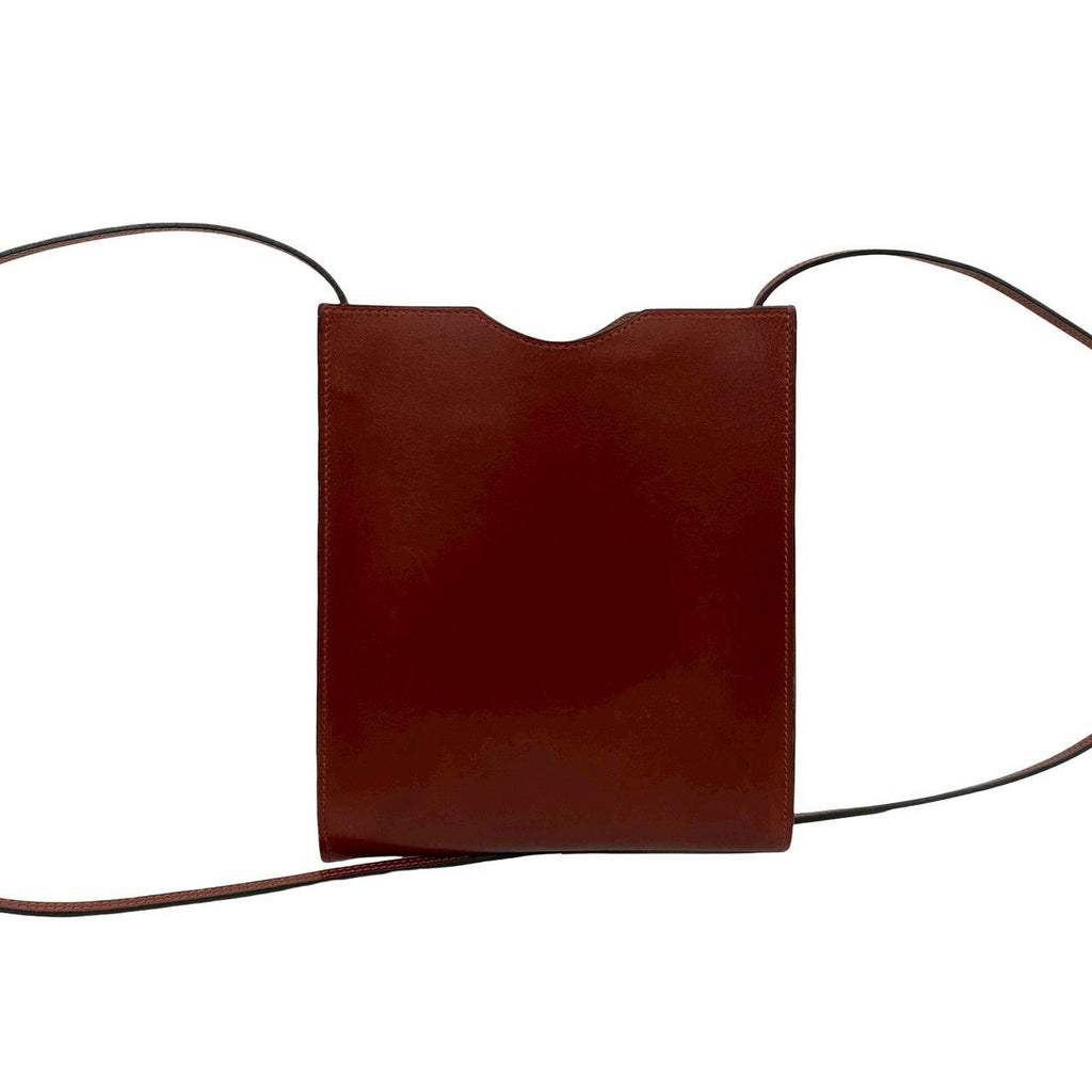Hermes Box Omenito Leather Mini Shoulder Bag Pochette Crossbody Rouge — view 3