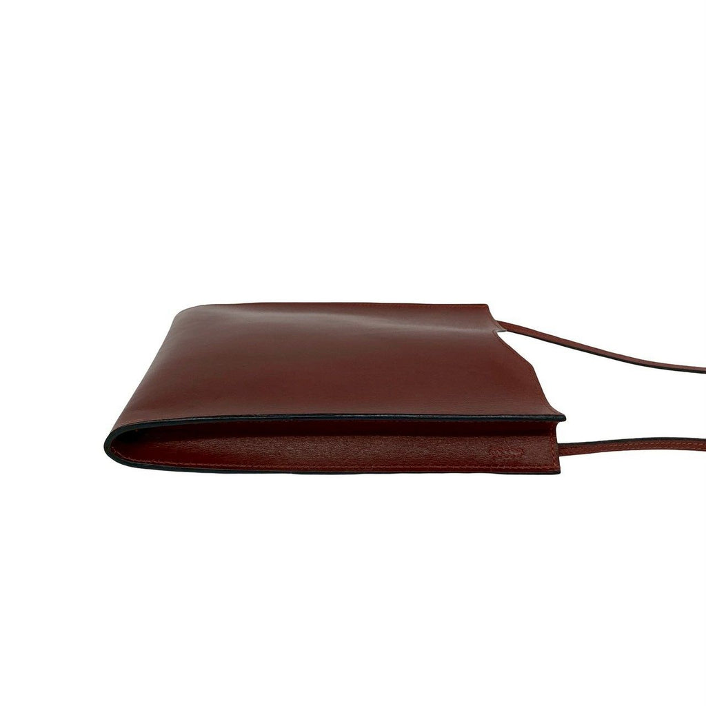 Hermes Box Omenito Leather Mini Shoulder Bag Pochette Crossbody Rouge — view 6