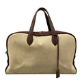 Hermes Handbag Victoria 43 Beige Dark Brown Gold