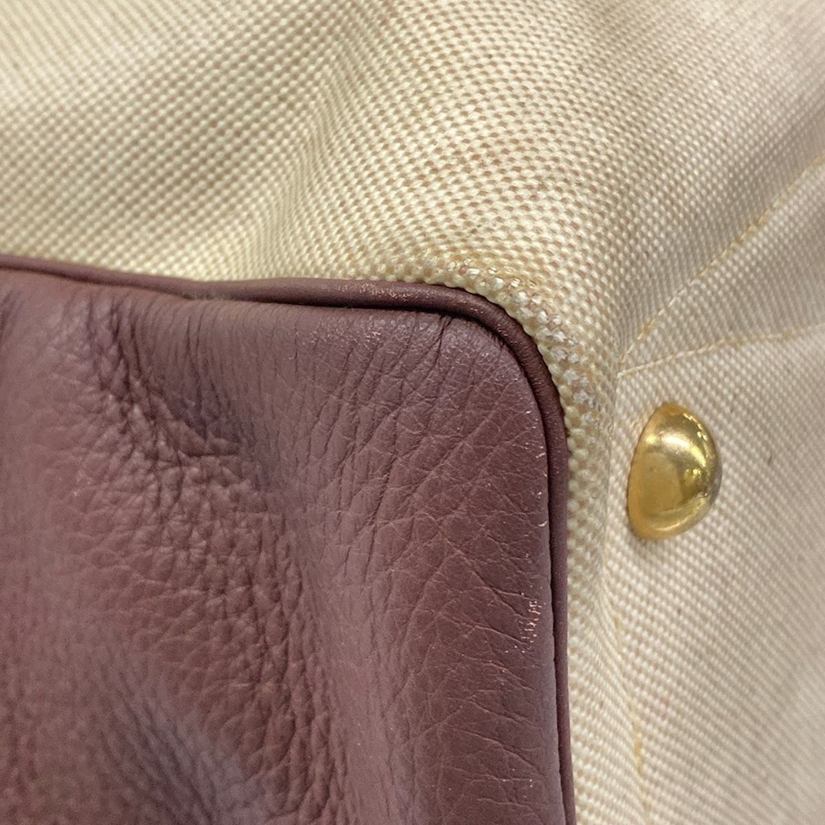 Hermes Handbag Victoria 43 Beige Dark Brown Gold — view 6