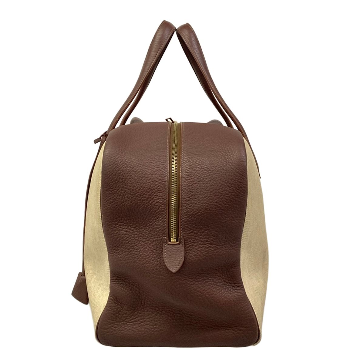 Hermes Handbag Victoria 43 Beige Dark Brown Gold — view 4