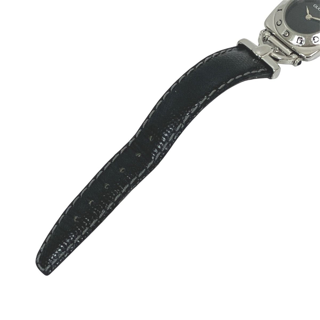 Gucci Watch Stainless Steel Leather Quartz Black Dial — view 7