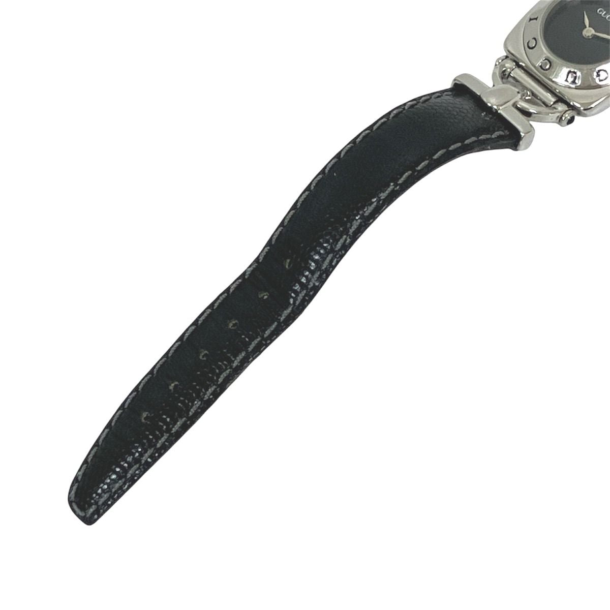 Gucci Watch Stainless Steel Leather Quartz Black Dial — view 7