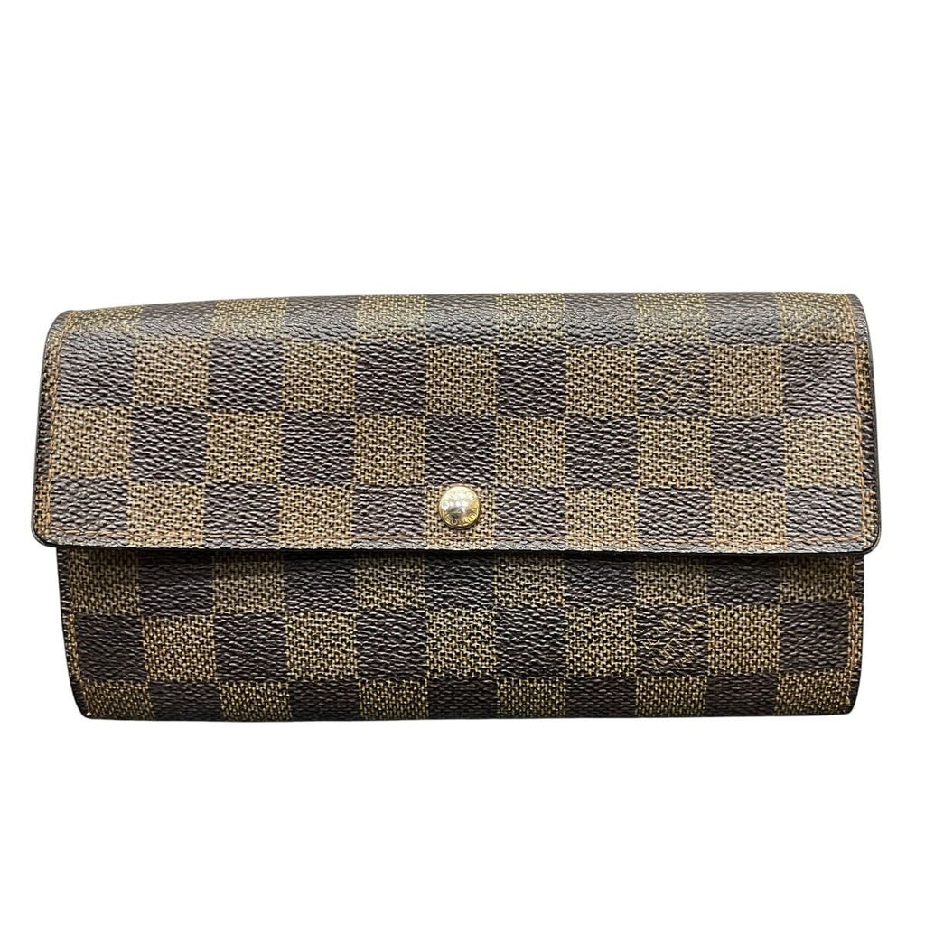 Louis Vuitton Portefeuille Sarah Damier Ebene Wallet Canvas