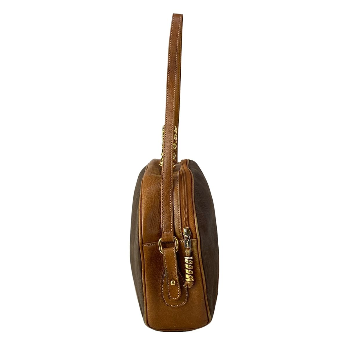 Loewe Shoulder Bag Velazquez Dark Brown Gold Leather — view 2
