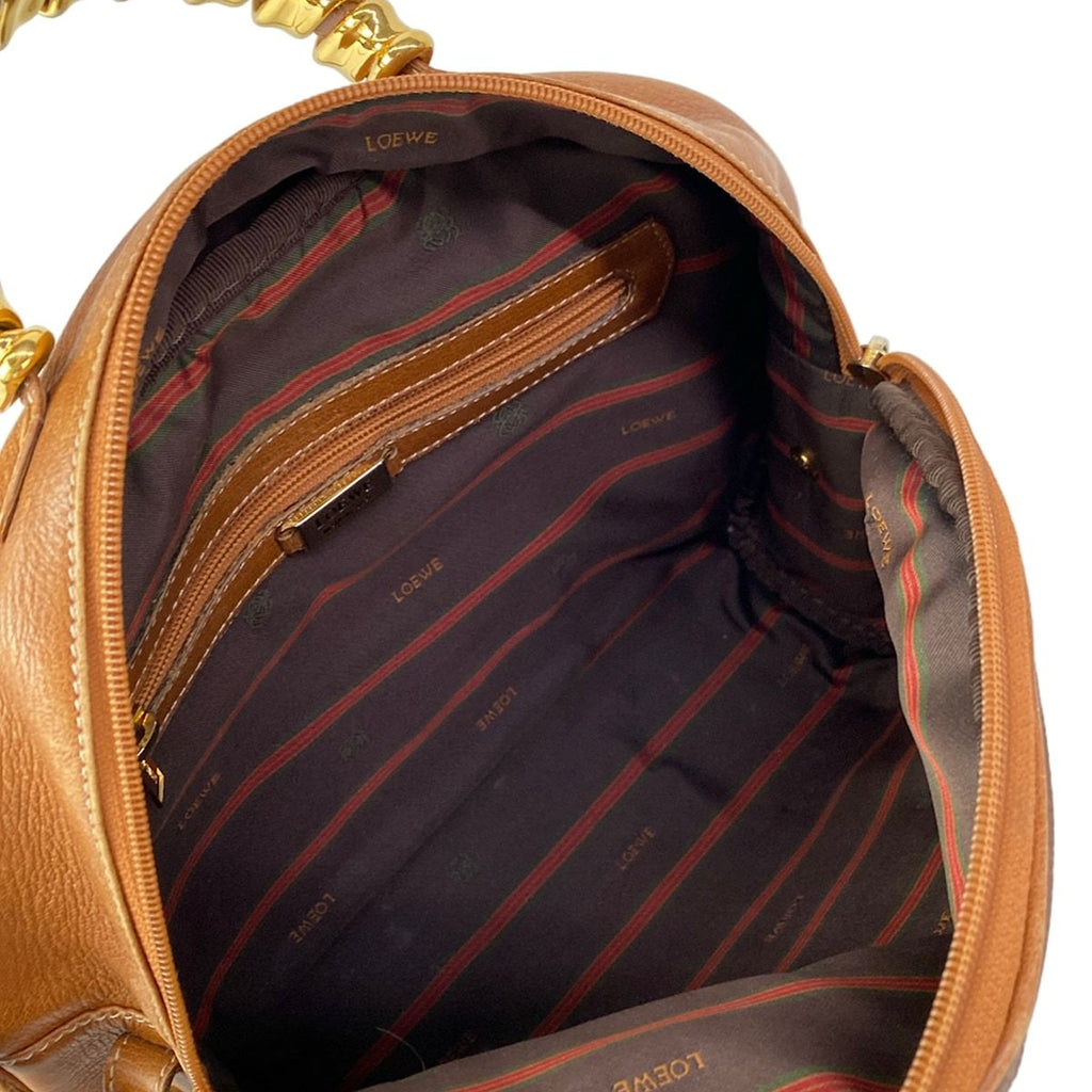 Loewe Shoulder Bag Velazquez Dark Brown Gold Leather — view 7