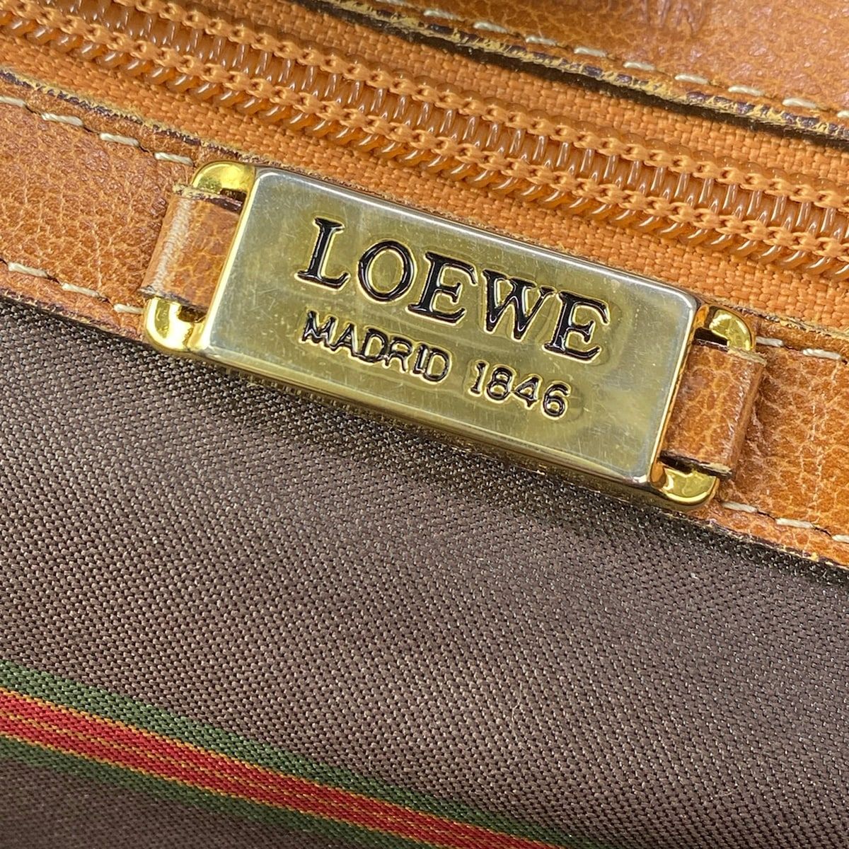 Loewe Shoulder Bag Velazquez Dark Brown Gold Leather — view 8
