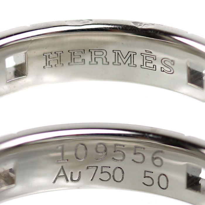 Hermes 18k White Gold Ever Herakles Ring Diamond — view 5