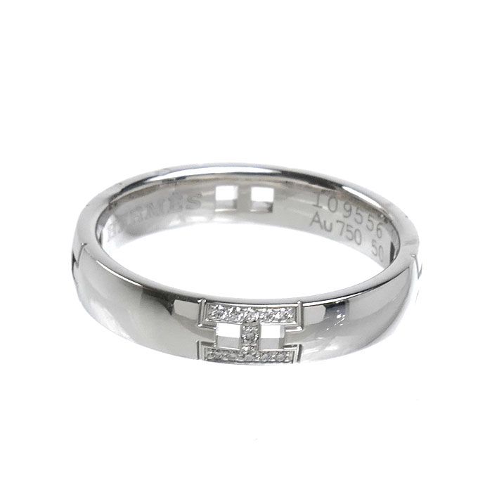 Hermes 18k White Gold Ever Herakles Ring Diamond — view 3