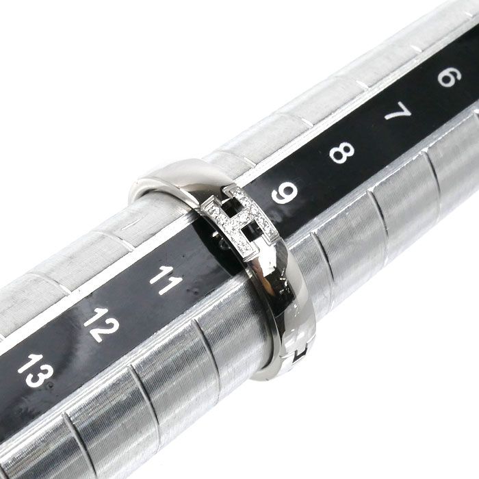 Hermes 18k White Gold Ever Herakles Ring Diamond — view 6