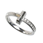 Tiffany & Co 18k White Gold T One Diamond Ring