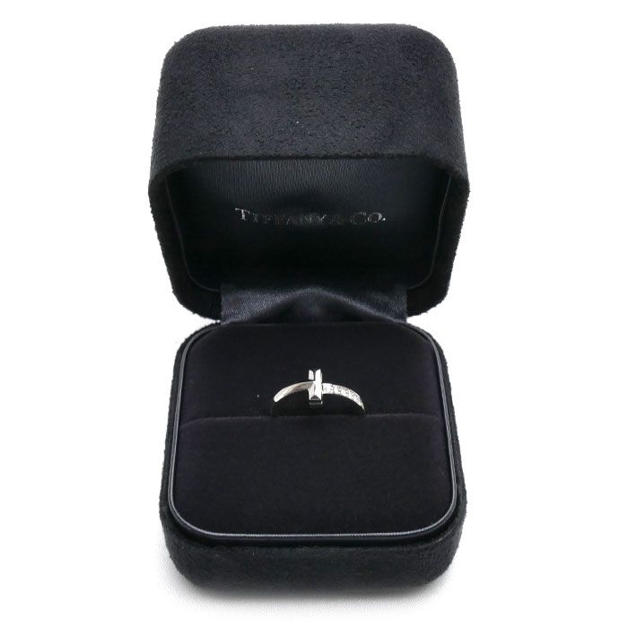 Tiffany & Co 18k White Gold T One Diamond Ring — view 8