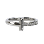 Tiffany & Co 18k White Gold T One Diamond Ring — view 3