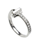 Tiffany & Co 18k White Gold T One Diamond Ring — view 2