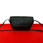Bottega Veneta Intrecciato Leather Mini Shoulder Bag Pochette Crossbody Black