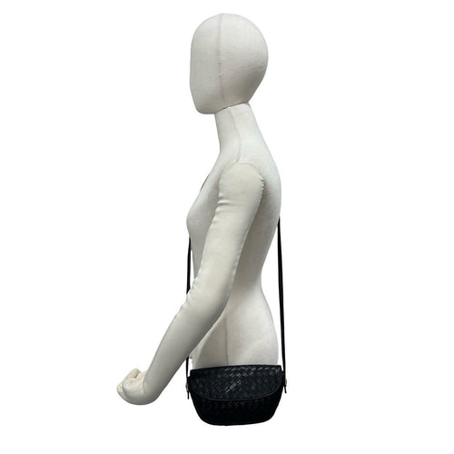 Bottega Veneta Intrecciato Leather Mini Shoulder Bag Pochette Crossbody Black — view 2