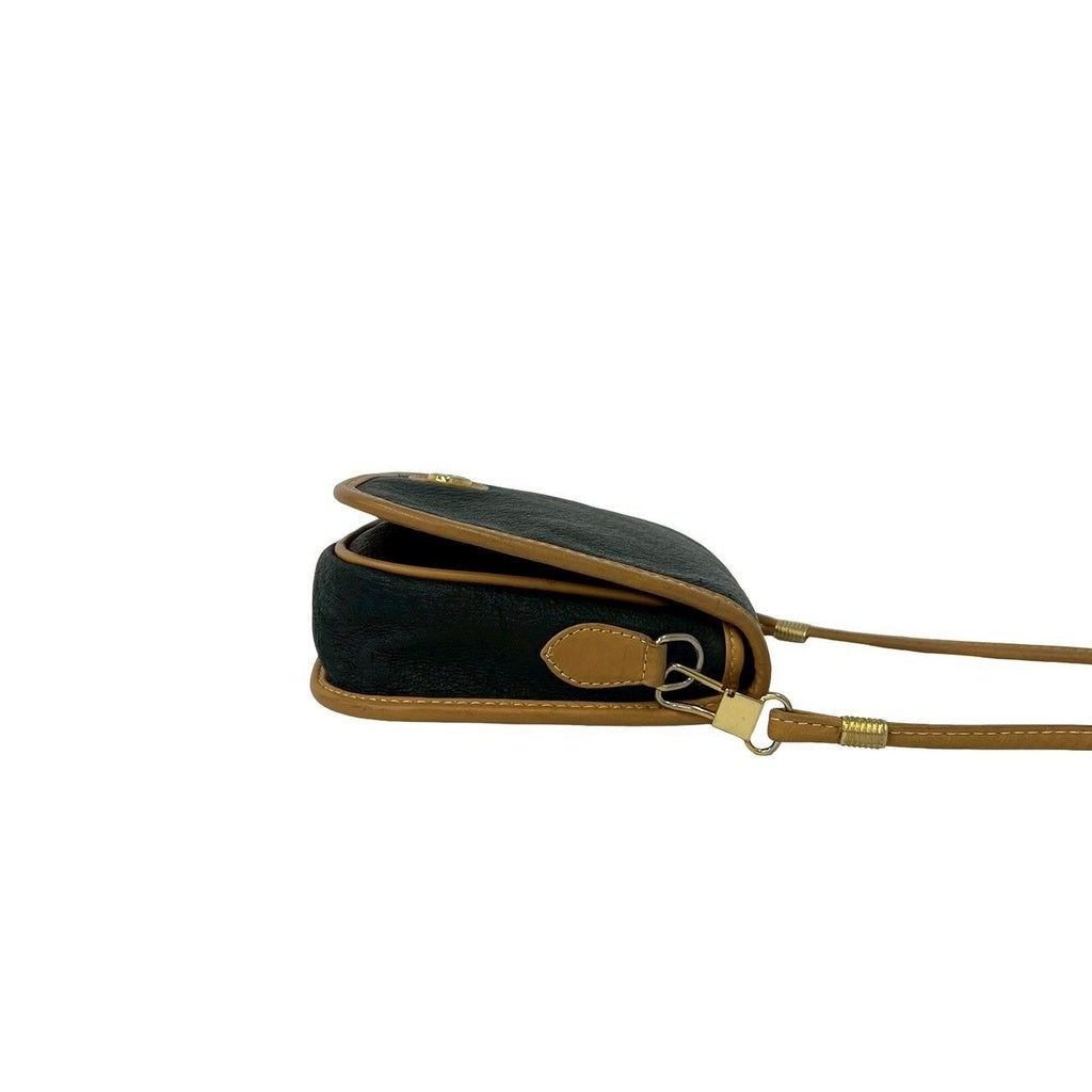 Gucci Vintage Plus Logo Leather Mini Shoulder Bag Black — view 6