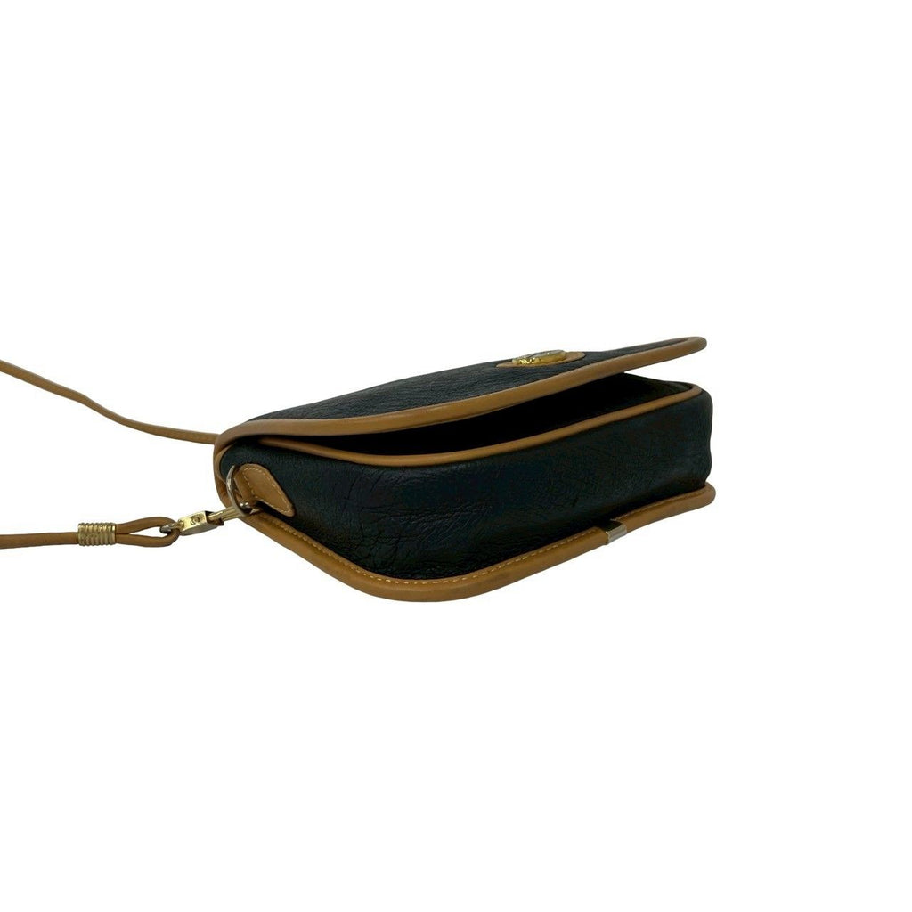 Gucci Vintage Plus Logo Leather Mini Shoulder Bag Black — view 7