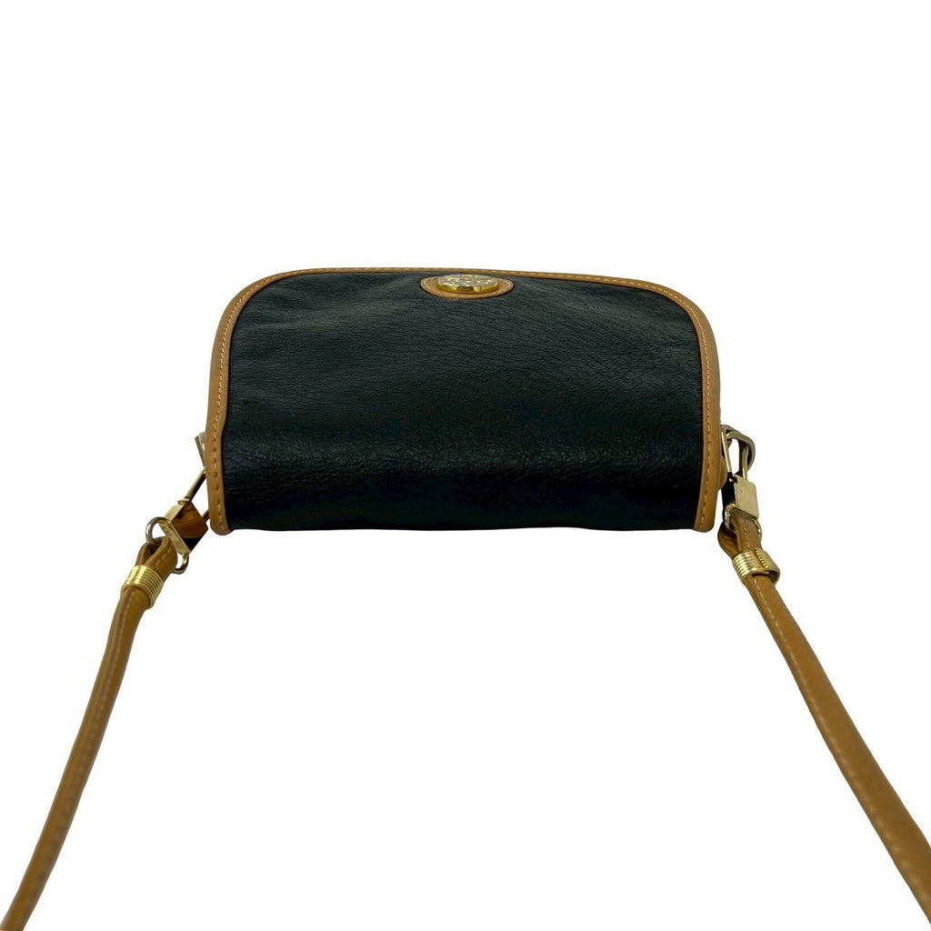 Gucci Vintage Plus Logo Leather Mini Shoulder Bag Black — view 4