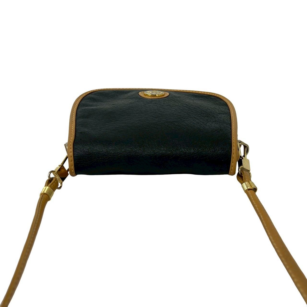 Gucci Vintage Plus Logo Leather Mini Shoulder Bag Black — view 4