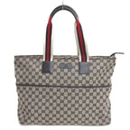 Gucci GG Canvas Bazaz Tote Sherry Line Navy