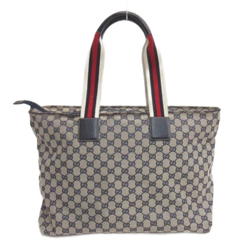 Gucci GG Canvas Bazaz Tote Sherry Line Navy — view 3