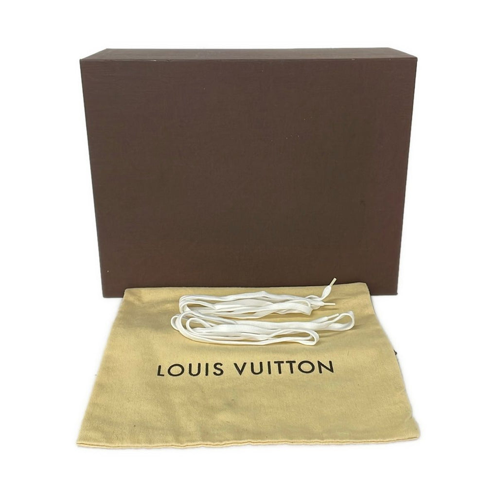 Louis Vuitton Sneakers 9 Gray Yellow Multi High Cut Cotton Leather — view 7