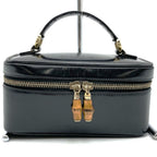 Gucci Bamboo Pouch Inventory Makeup Box Vanity Back Patent Leather Black