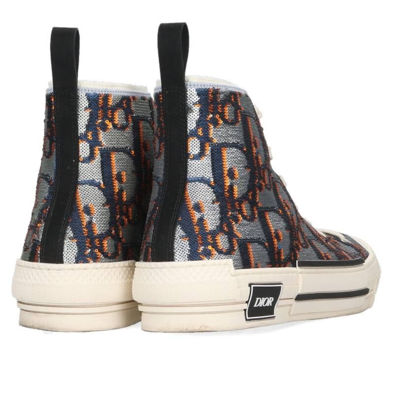 Dior Sequin Oblique Allover Pattern High Cut Sneakers — view 2